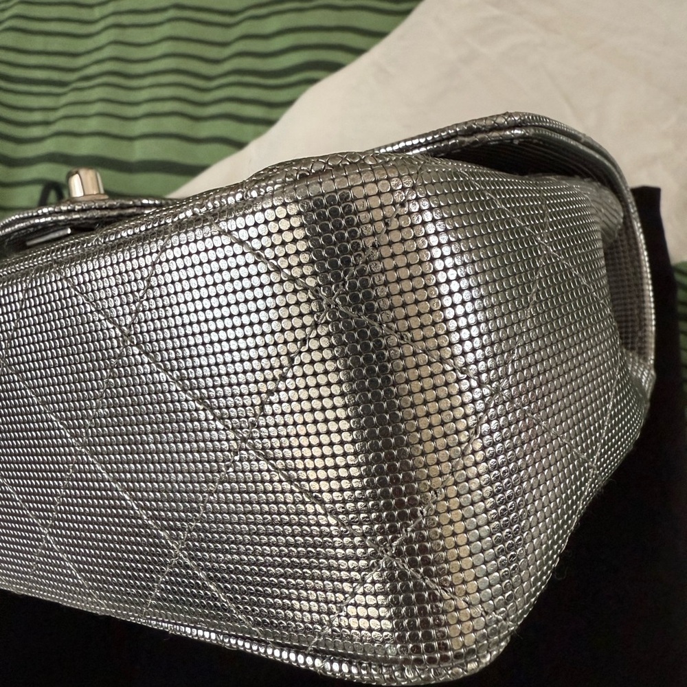 Authentic Chanel Metallic Calfskin Pixel Effect Mini Rectangular Flap Bag - Picture 5 of 15